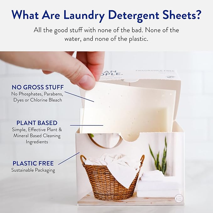 Clean People Ultra Concentrated Laundry Detergent Strips & Fabric Softener Sheets - Plant-Based, Eco Friendly Laundry Detergent 96ct & Dryer Sheets 160ct (Fresh Scent)
