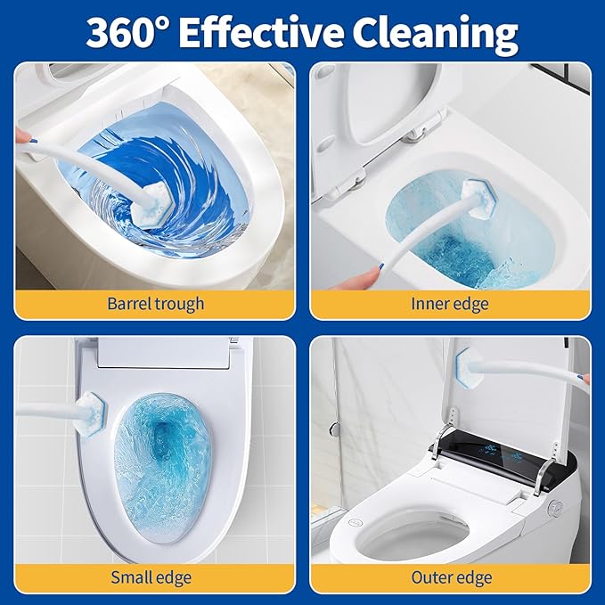 100 Count Toilet Bowl Wand Refills, Disposable Toilet Cleaner Refills, Disposable Wand Heads Compatible with Clorox and the Most Toilet Brushes