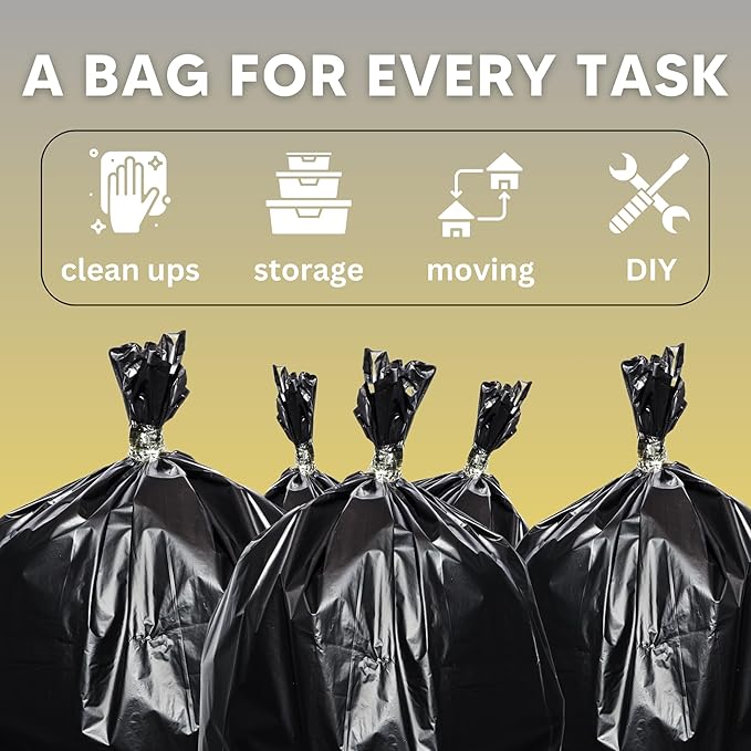 Natural Pet Partners, 45 gallon 100 Count Trash bags, USDA-Certified Garbage Bags, High Density 45 Gallon Kitchen Trash Bags, Unscented Multi-purpose Tall Waste Bags