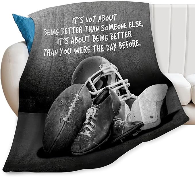 Tijuboni Football Sports Throw Blanket Rugby Gifts for Men Boys Women Girls Kids Adults Soft Flannel Fleece Blanket for Couch Sofa Bed Home Decor 40"x50"