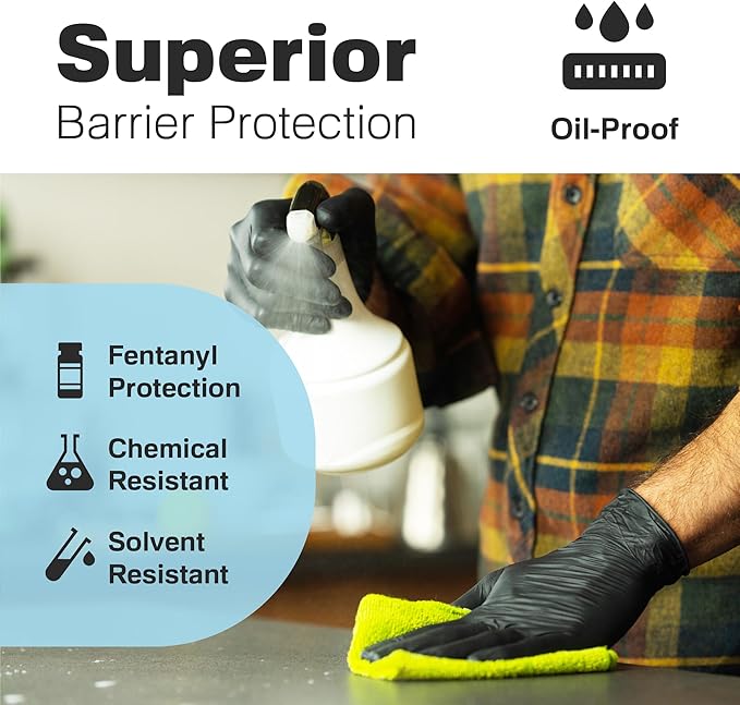 Raxwell Disposable Nitrile Gloves - Latex-Free Design - Puncture-Resistant Medical Gloves - Textured Grip for Food Prep
