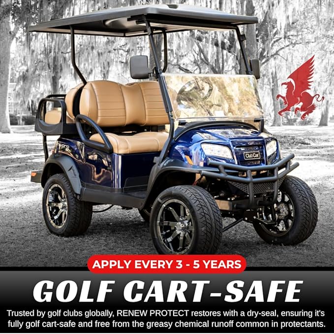 RENEW PROTECT-Blak, Deep Black Tire & Trim Treatment, Ceramic-Hybrid Protectant, Lasts Months - Years, Mid or High Shine, Floor Mat-RV-Golf Cart, 100% Motorcycle-Safe, Wash-Proof, 5min Dry-Seal 16oz