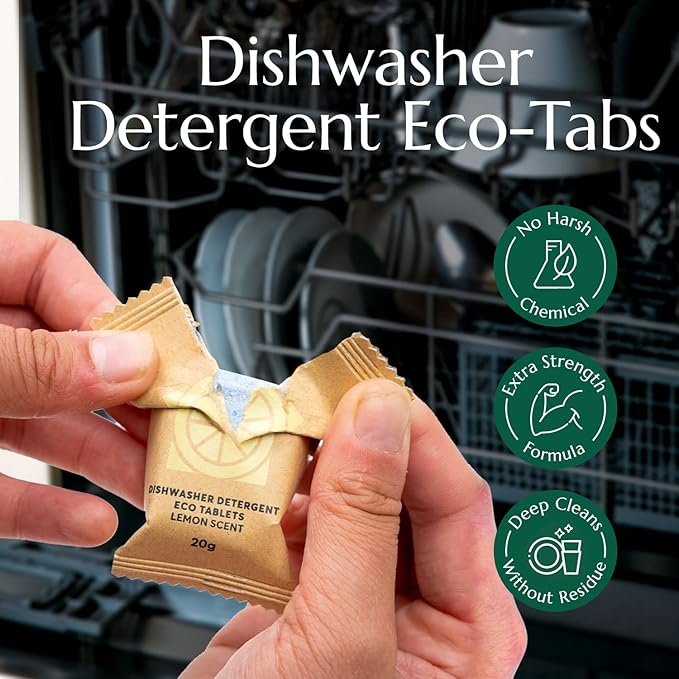 CLEANOMIC Wood and Flooring Tablets, Dishwasher Pods & Reusable Kitchen Cloth Bundle