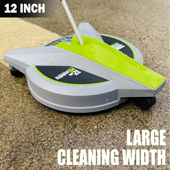 Hiclean 12" Electric Pressure Washer Surface Cleaner with Wheels 3200 PSI Max, Surface Cleaner for Power Washer Attachment for Concrete, Patio, Sidewalk, and Driveways