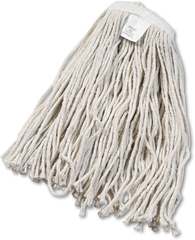 Boardwalk 2020CCT Cut-End Wet Mop Head, Cotton, White, 20, 12/Carton