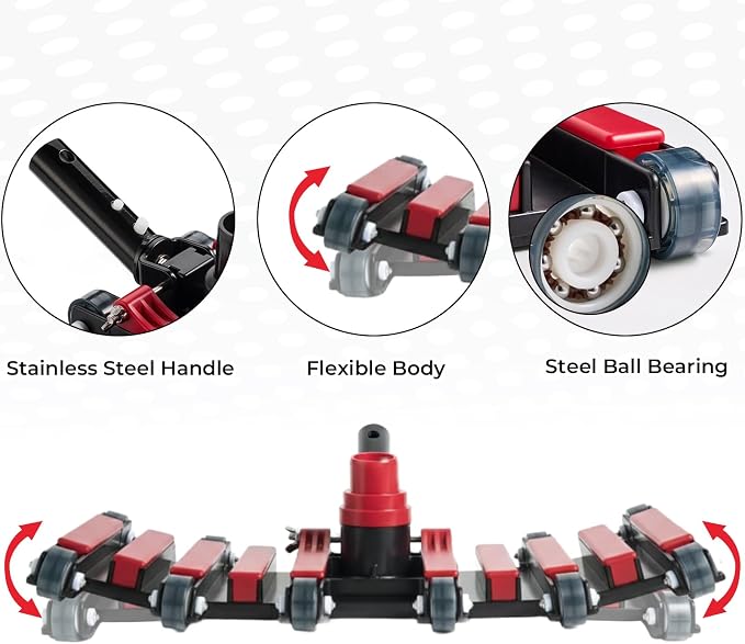 Sepetrel Commercial Grade Pool Vacuum Head with Wheels,19" Extra-Wide & Weighted Flexible Heavy-Duty Vac Cleaner for Effortless, Deep Cleaning