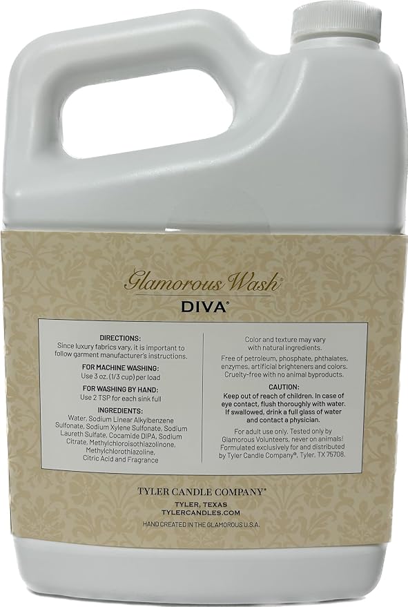 Tyler Glam Wash Laundry Detergent, Diva, Liquid, 64 Fl Oz (Half Gallon) HE Safe