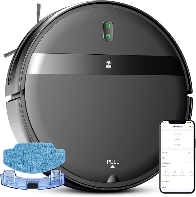 Kilgone Robot Vacuum and Mop Combo, App/Alexa Control, Smart Robot Vacuum Cleaner, Ultra-Thin, Automatic Recharge Robotic Vacuum Cleaner for Pet Hair/Carpet/Hard Floor