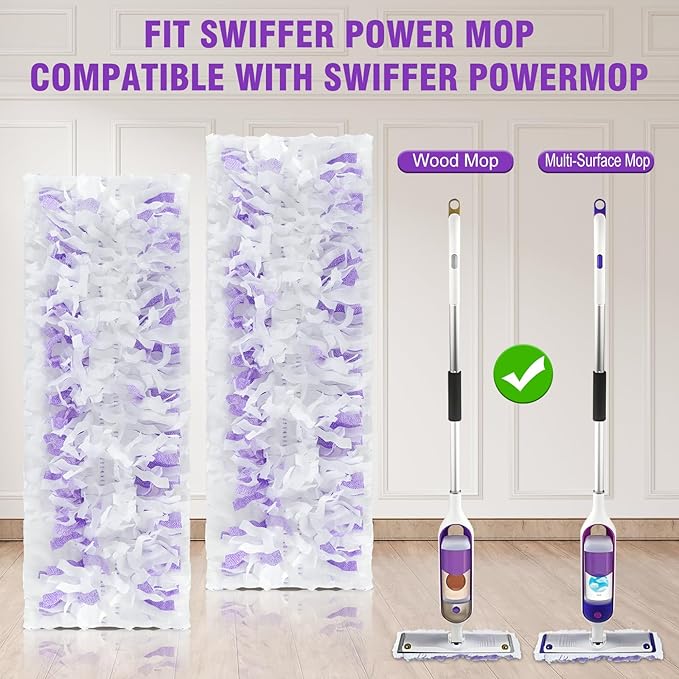 30 Pack Power Mop Refills Pad for Swiffer Power Mop, Disposable Spray Wet Pad Refills for Swiffer Powermop Multi-Surface &Wood Mopping Pad Refills