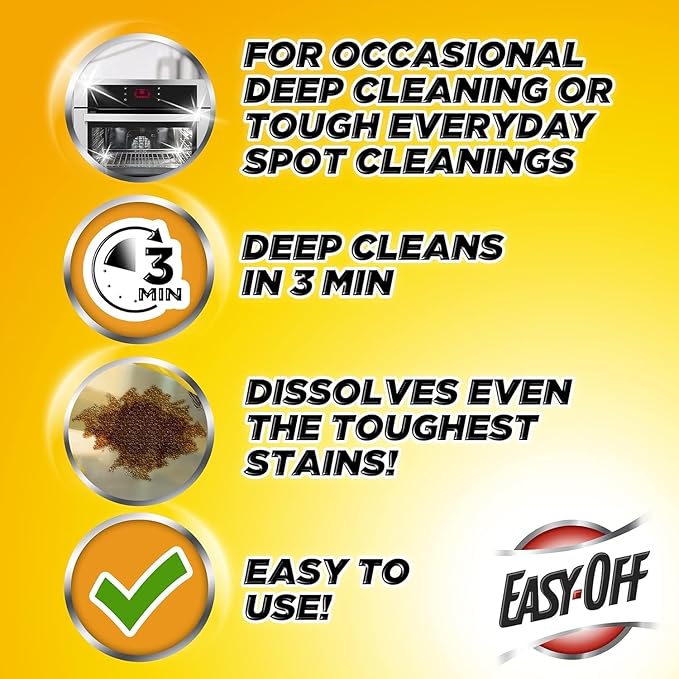 Easy-Off Heavy Duty PRO size Oven Cleaner Foam, Removes Grease & Burned-On Food, For Ovens, Grill Grates & More 24oz (6-count)