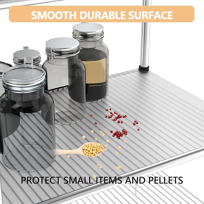 5pcs Shelf Liners of Wire Shelf System,14 x 36 inch Plastic Shelf Liners Mats for Wire Shelving (Rolled,Actual Size:13.97"X35.98")