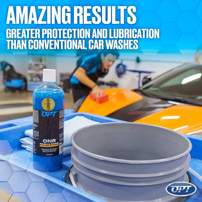 Optimum No Rinse Wash and Shine Version 5 - ONR Rinseless Car Wash Soap for Auto Detailing, Use On Paint, Ceramic Coatings, Glass, Interior (1 Gallon)