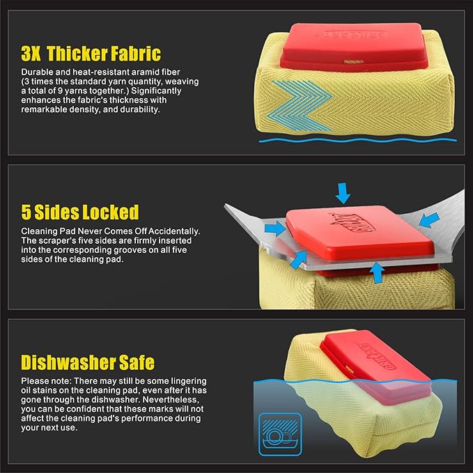 GRILLART Grill Brush Bristle Free. [SteamWizards], Includes 1 Full Grill Brush and 1 Replaceable Cleaning Head (Bundle)