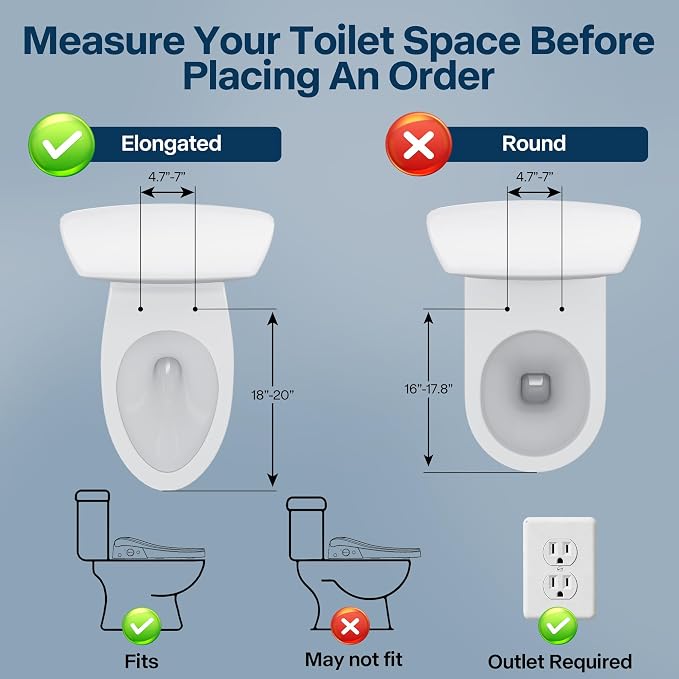Bidet Toilet Seat with Bubble Shield, Heated Endless Warm Water Electric Bidet with Dryer, Auto Open/Close Lid & Seat, LED Temp Display, Smart Bidet Seat for Bathroom (pearly gray)