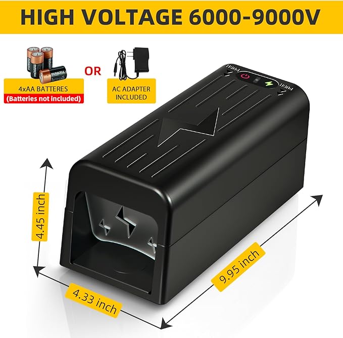 2026 Rat Trap Electric Mice Trap Electronic Mouse Traps Zapper with Powerful Voltage, Reusable & No-Touch Mouse Trap Electric Shock Rodent Trap for Home, Attic,Garage,Kitchen,Warehouse Indoor