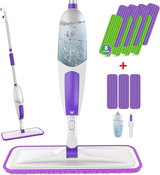 Microfiber Spray Mops for Floor Cleaning - Floor Mop with 11 Washable Pads fit for Swiffer Powermop