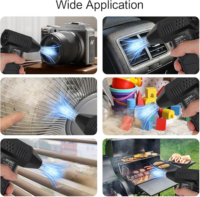 Portable Mini Violent Fan, Turbo Fan with 4000mAh Battery, Compressed Air Duster, Stepless Speed Regulation, Dual Outlet, Strong Magnetic Adsorption, 130,000 RPM Brushless Motor