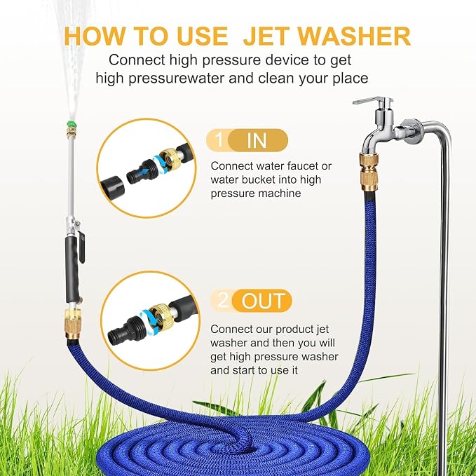 2026 New 7-1 Jet Nozzle High Pressure Hose Nozzle, High Pressure Power Washer Wand, power washer hose attachment for Gutter, Patio, Car Wash,Gardening