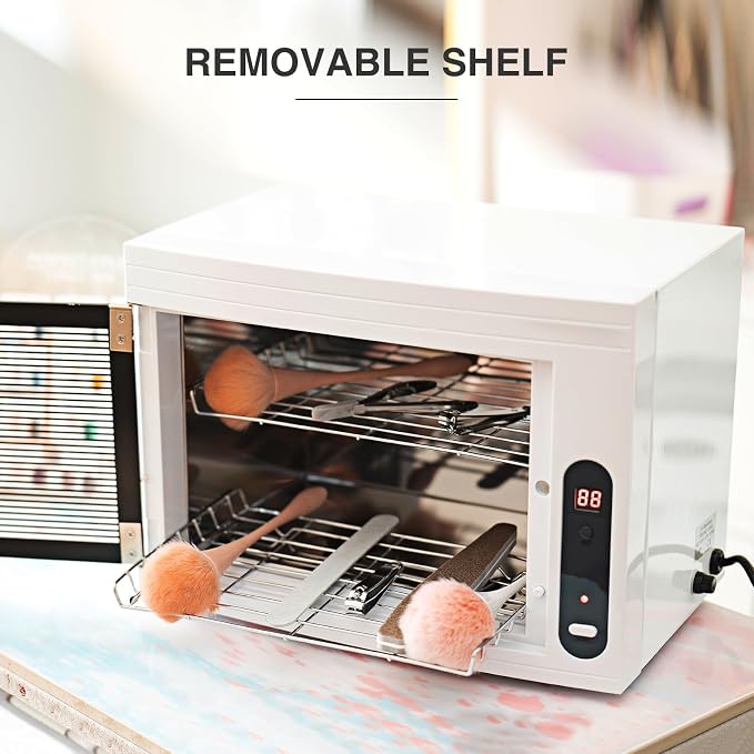 Nail Tool Cleaning Machine 17.14L Big Capacity UV Sanitizer Cabinet Salon Equipment for Spa Beauty Home Metal Tools