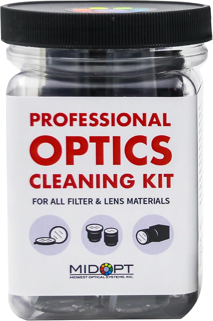 Professional Optics Cleaning Kit, for Clean and Smudge-Free Lenses, Optical Tissue, Cotton Swabs, Glass Cleaner, Microfiber Cloth, CK100-NA