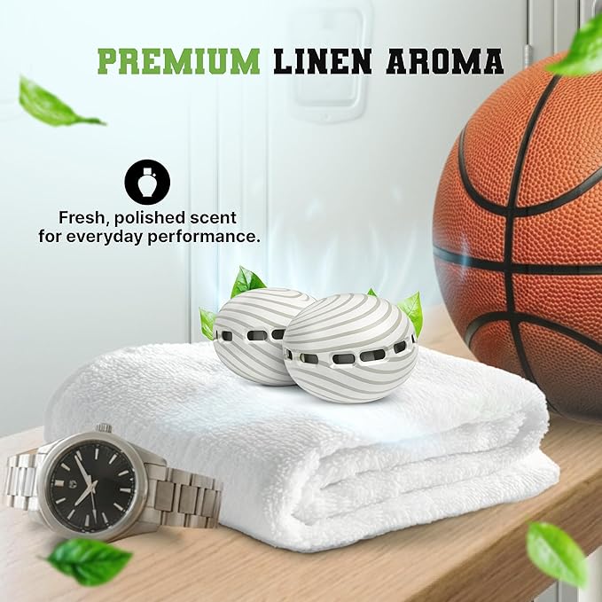 Premium Shoe Deodorizer (6PCS) | Linen-Scented Shoe Deodorizer Balls | Replaces Bad Odours | Multi-use Odour Eliminator for Shoes, Closet, and Bags by Perfa