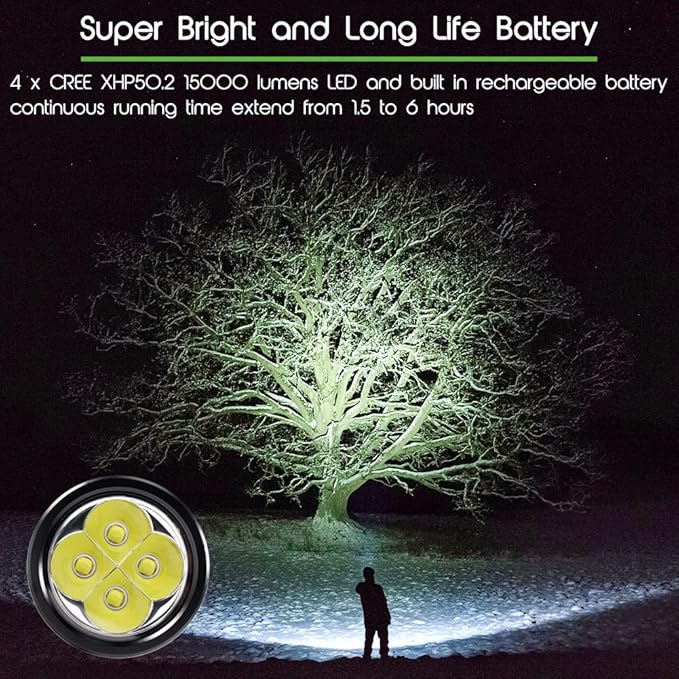 APLOS AP150 Dive Light – 15000 Lumens, Waterproof to 492ft, Powerful Scuba Diving Flashlight