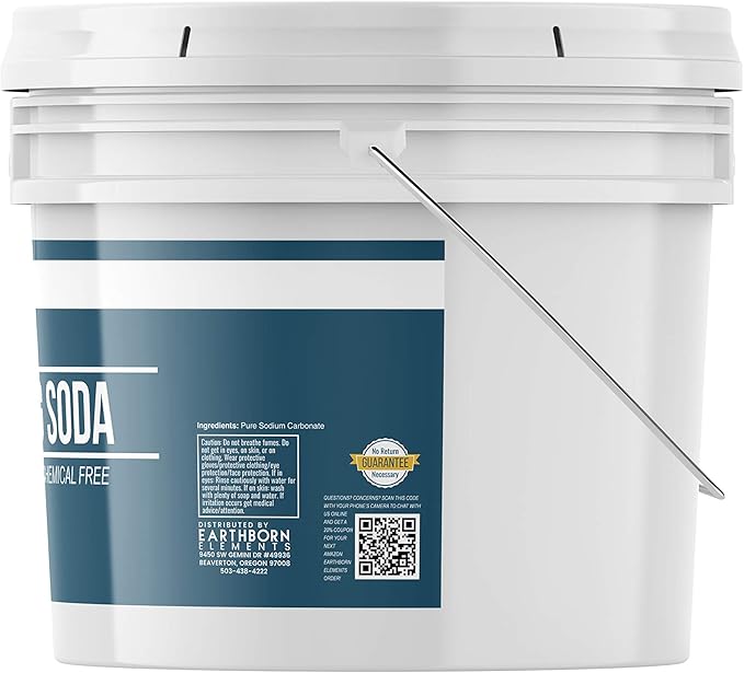 Earthborn Elements Borax Powder, Washing Soda, Soap Flakes (1 Gallon ea.) Multipurpose for cleaning & laundry, Resealable Bucket