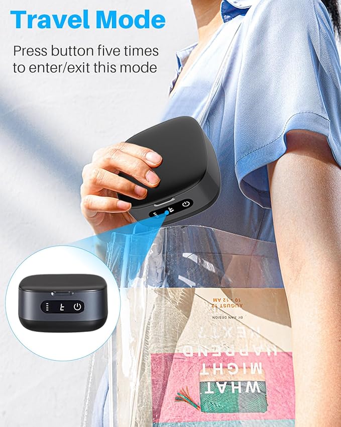Voraiya Rechargeable Ultrasonic Retainer Cleaner, Portable Retainer Cleaner Machine, 52kHz Retainer Cleaner for Dentures, Night Guards, Mouth Guards, 166ml Dental Cleaning Pod with Mirror, 3 Modes