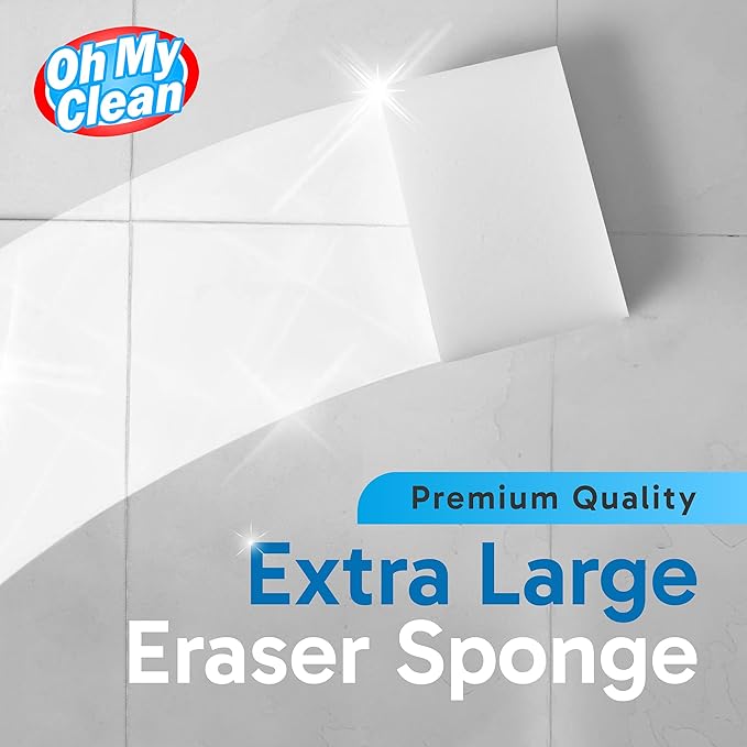 (40 Pack) Extra Large Eraser Sponge – Extra Thick, Long Lasting Magic Melamine Cleaning Sponges in Bulk – White Foam Pads for Walls, Kitchen, Bathroom, Floor & Baseboard Cleaner