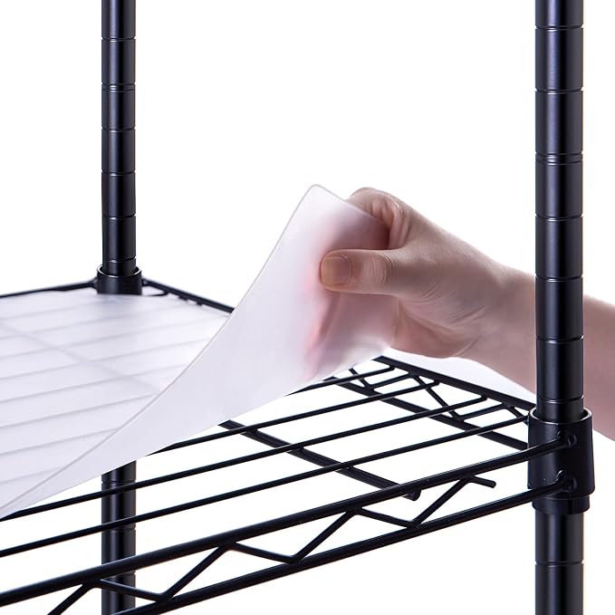Poofzy Wire Shelf Liner 14" X 36", Non-Adhesive Plastic Shelf Liners for Wire Shelving, Waterproof Protector Mats (5PK, Clear)