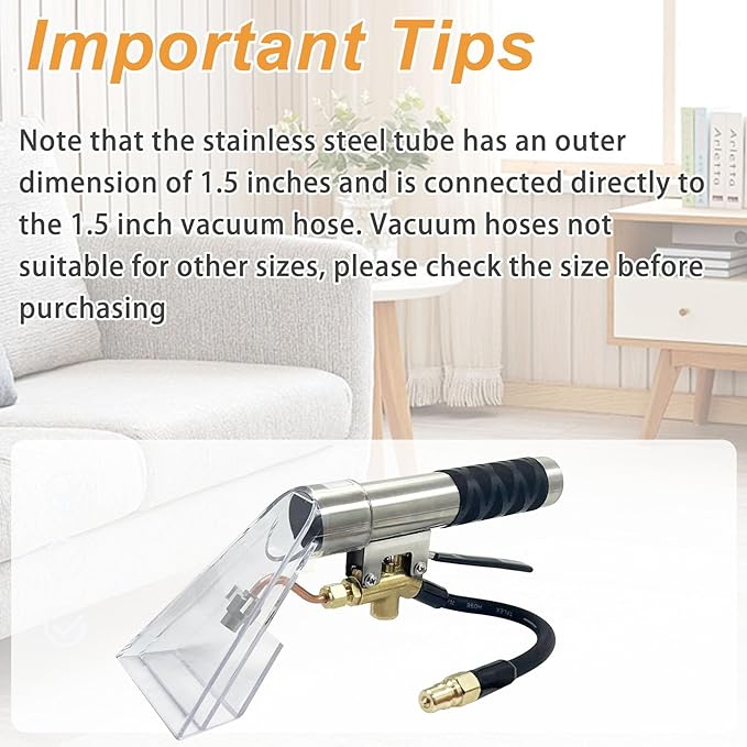 Extractors Upholstery and Auto Detailing Tool Hand Wand, Extractor Hand Tool, Carpet Cleaning Extractor with Clear Head for Mytee/ShopVac & Most Portable Carpet Attachment, Extractor Vacuum Hose Kit