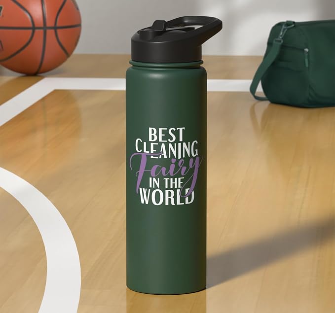 Best Cleaning Fairy in the World Janitor Custodian Stainless Steel Insulated Water Bottle
