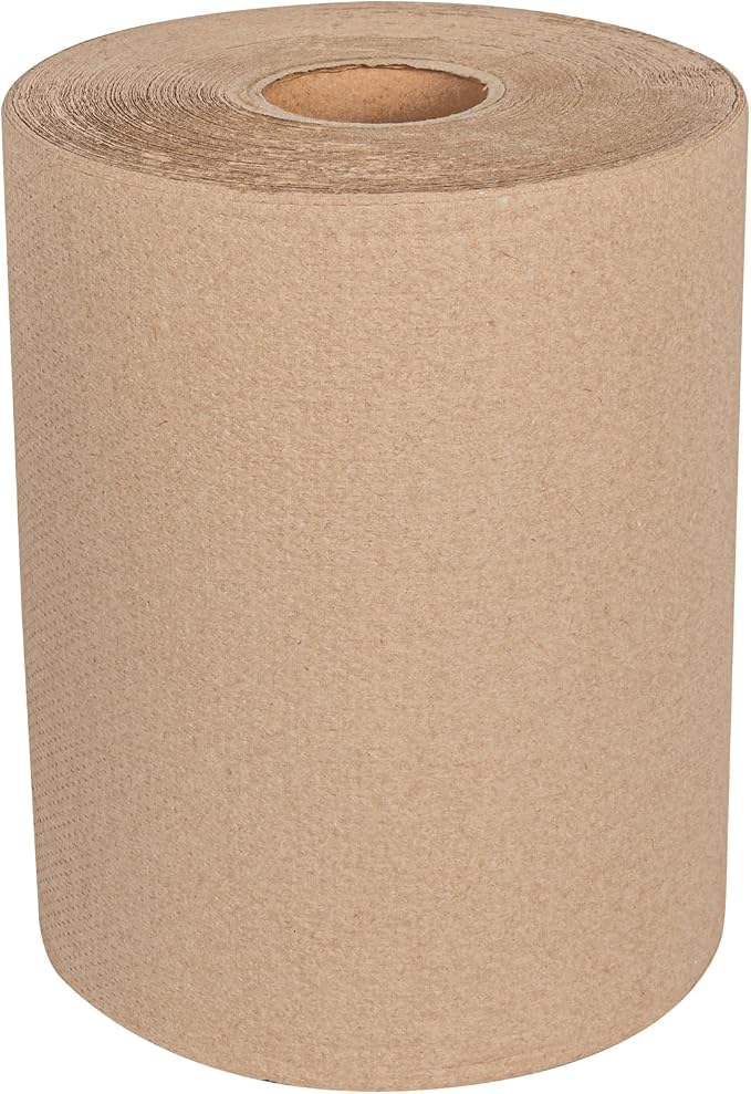 Restaurantware Paper Towel Roll 600' x 8" 1 Ply Universal Dispenser 2" Core Hardwound High Absorbency Everyday Use For Commercial Washroom Kraft 1 Count