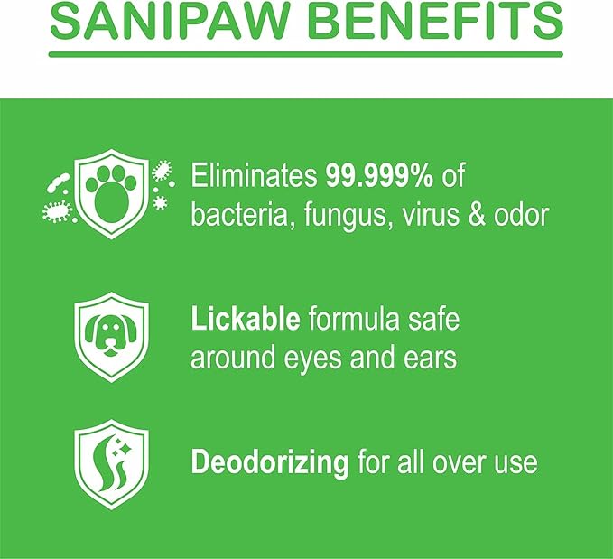 PawZ SaniPaw Dog Paw Cleaner and Odor Eliminator Spray, 8 Oz Paw Sanitizer and Dog Repellent Spray, 1 Pack