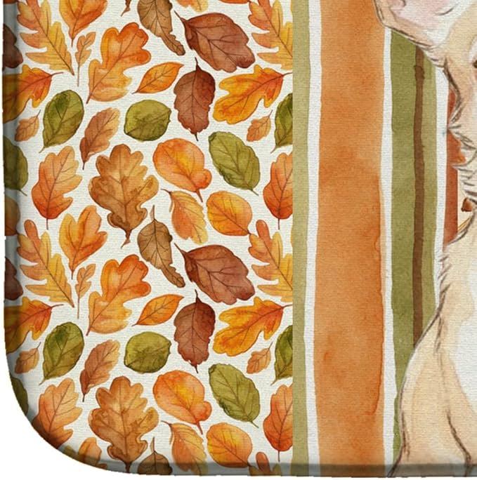 Caroline's Treasures Cream Chihuahua Heirloom Fall Dish Drying Mat Absorbent Dish Drying Mat Pad for Kitchen Counter Dish Drainer Mat for Countertop, 14 x 21", Multicolor