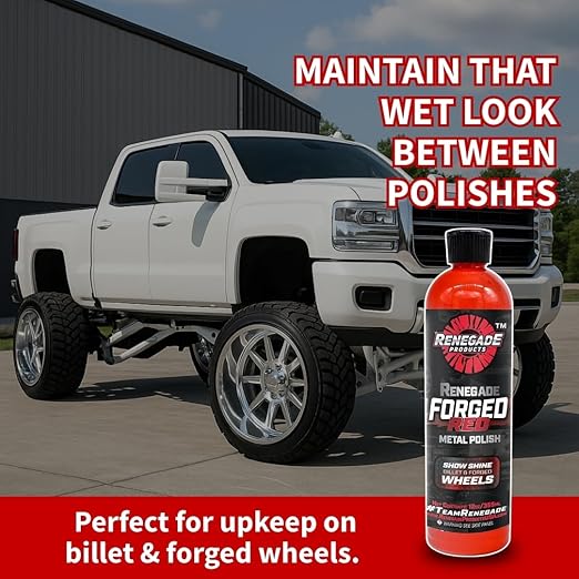 Renegade Products USA - Forged Red - Forged Metal Polish for Billet Wheels & Soft Aluminum, Soft Metal & Forged Wheel Polish, Billet Aluminum Cleaner & Polish, 12oz.