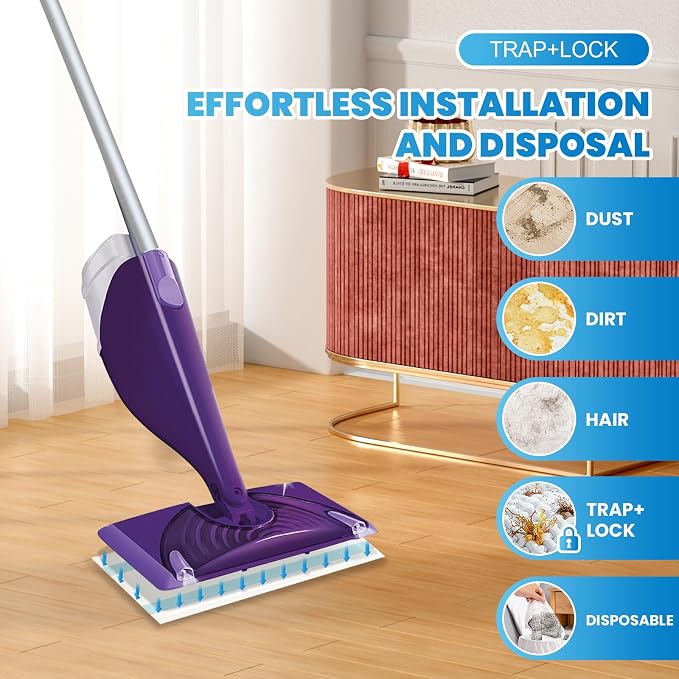 60 Count Wet Pads Refill for Swiffer Wet Jet Spray Mop - Wet Jet Pads,Made of high-end Cotton,5X Highly Absorbent, Suitable for All Floor Surfaces, Deep Cleaning of Stubborn Stains