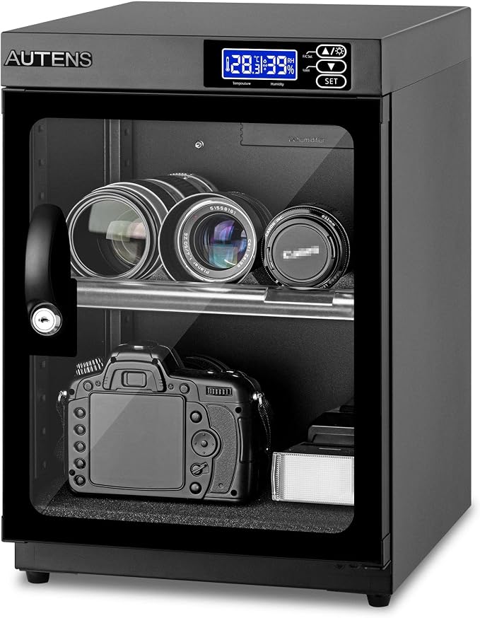 30L Dehumidifying Dry Cabinet Box, Digital Control Noiseless and Energy Saving, for DSLR SLR Camera Lens and Electronic Equipment Storage,Temperature Humidity LED Dual Screen
