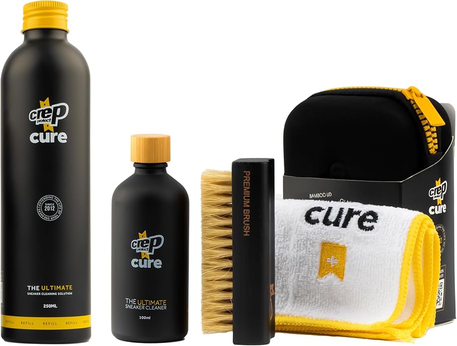 Crep Protect Shoe Cleaner Kit - Premium Sneaker Cleaning Travel Kit with Solution, Premium Brush, and Microfiber Cloth & Refill Solution