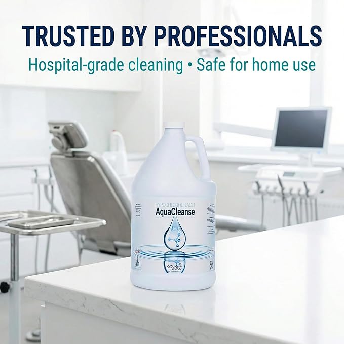 AquaCleanse Hypochlorous Acid 500PPM All-Purpose Cleaner Spray (1 Gallon) – 3X Stronger Than Standard HOCL – Pet & Family Safe, Non-Toxic Surface Cleaner & Odor Remover - No Harsh Chemicals – USA Made