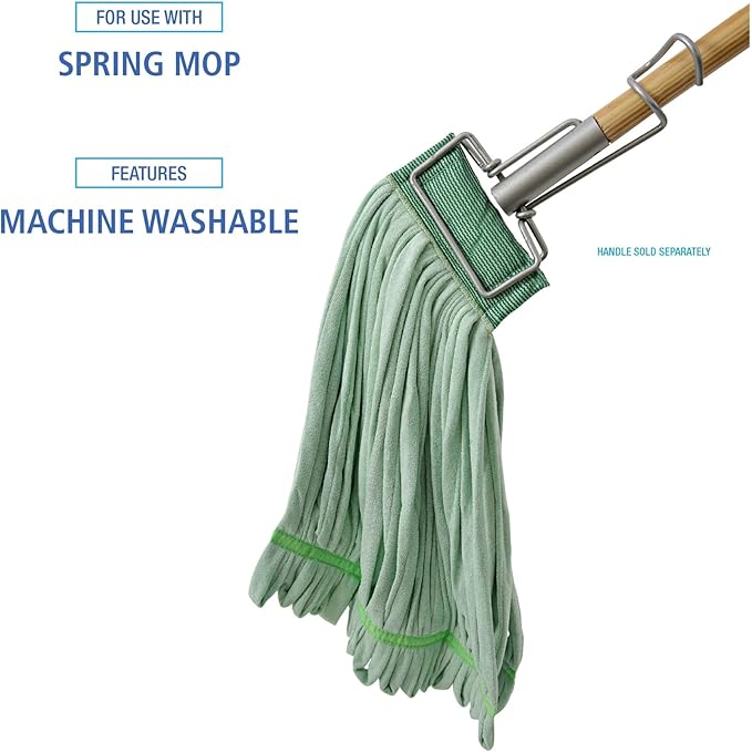 Boardwalk Microfiber Looped-End Wet Mop Head, Large, Green, 12/Carton