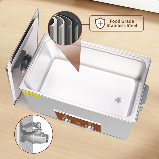 SOUTH BASE Ultrasonic Cleaner,37L 720W Stainless Steel Sonic Cleaner with Cleaning Basket,Timer&Heater,Encoded Ultrasonic Cleaning Machine for Gun,Motorcycle Engine,Carburetor Parts,Chain