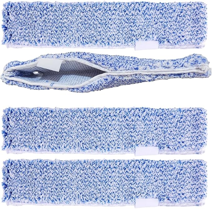 4 Pack 14" Microfiber Window Scrubber Refill Replacement Compatible with Unger 966540 Professional Scrubber Refill Sleeve, Reusable Squeegee Cloth Sleeve for MR.SIGA Professional Window Cleaning