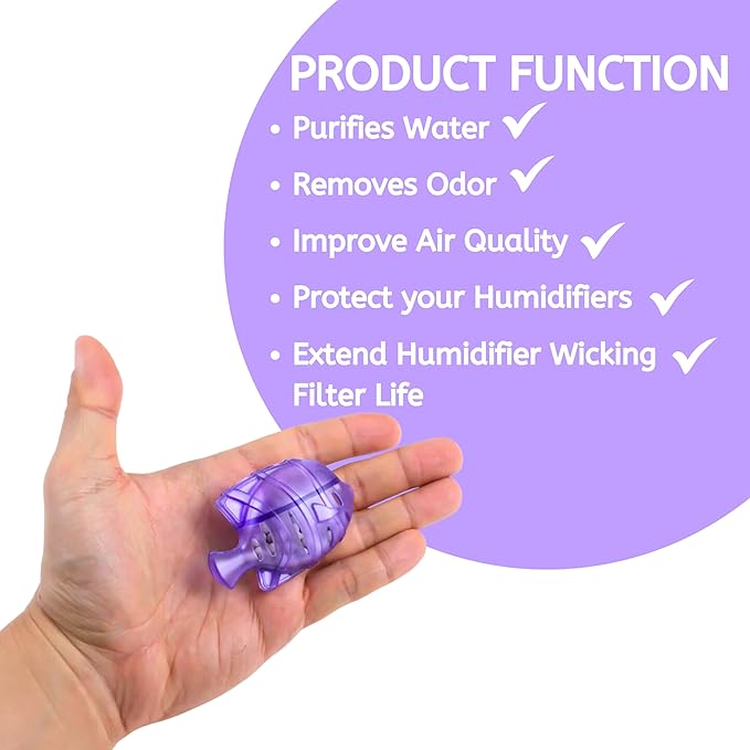 Nispira 24 Fish Universal Demineralization Cleaners for Protec Guardian Aquastick Humidifiers Ultrasonic Evaporative Dehumidifiers Hard Water Removes White Dust Odor