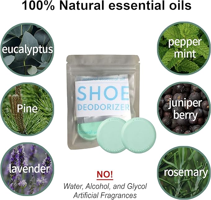 OnYourLife Natural Shoe Deodorizer Balls - Natural Odor Eliminating Shoe Deodorizers, Long Lasting Freshness, Invigorating Mountain Meadow Fragrance 1 Pack 2 Pieces
