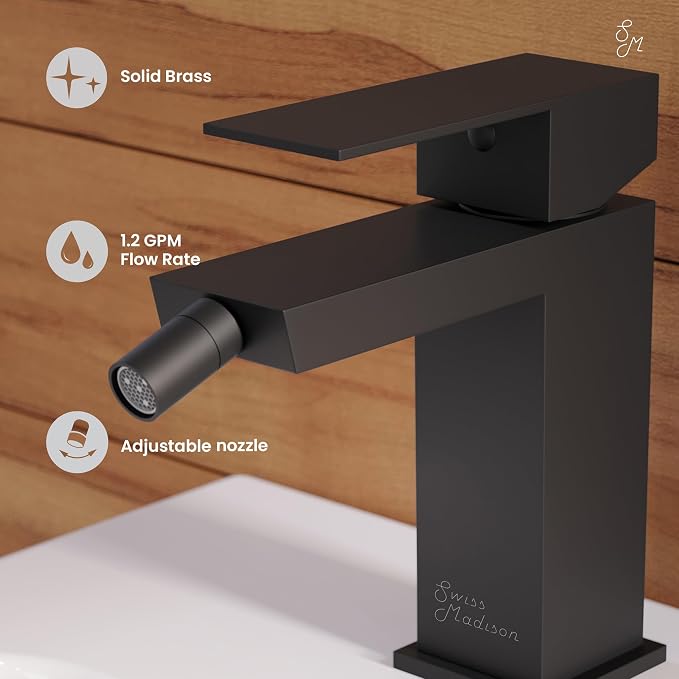 Swiss Madison Well Made Forever SM-DF80MB Concorde Bidet Faucet in Matte Black