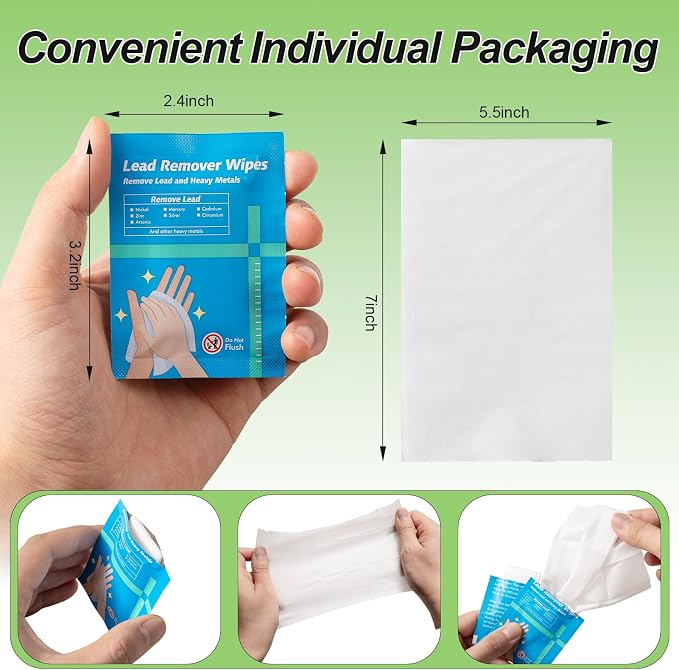 50Pcs Lead Removal for Shooting and 160Pcs 3-in-1 Gun Oil CLP Wipes Field & Range Gun Clean Cloth Cleaning Lubricant Protect Oil Wipes