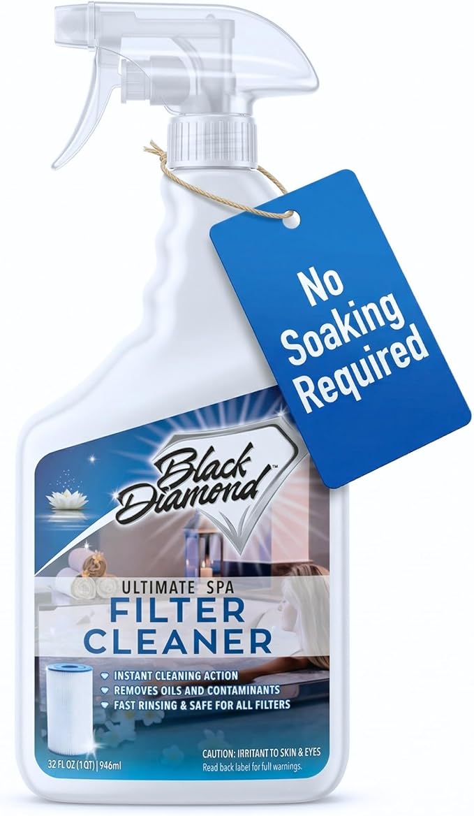 Ultimate Spa & Pool Filter Cleaner Spray, Professional Strength Fast Acting No Soak Hot Tub, Cartridge & Sand Filter Cleaning, Removes Body Oils, Sunscreen, Grease & Organic Build-Up. 32 oz.
