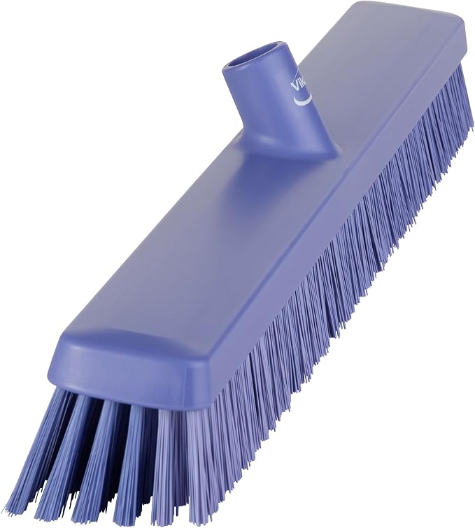 Vikan 31958 24" Heavy-Duty Push Broom, Soft/Stiff, Purple