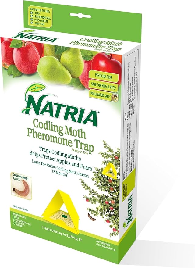 NATRIA Codling Moth Pheromone Trap, Ready-to-Use, (1-Pack) with BioAdvanced 3-in-1 Insect, Disease and Mite Control, Ready-to-Use, 24 oz